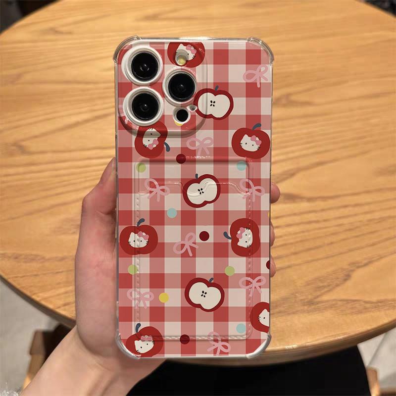 Cartoon Hello Kitty Card Holder Case For Iphone 17 Pro Max 17 Air 16 15 14 12 13 11 Pro Max 16e 15 16 Plus 12 13 Mini Cover