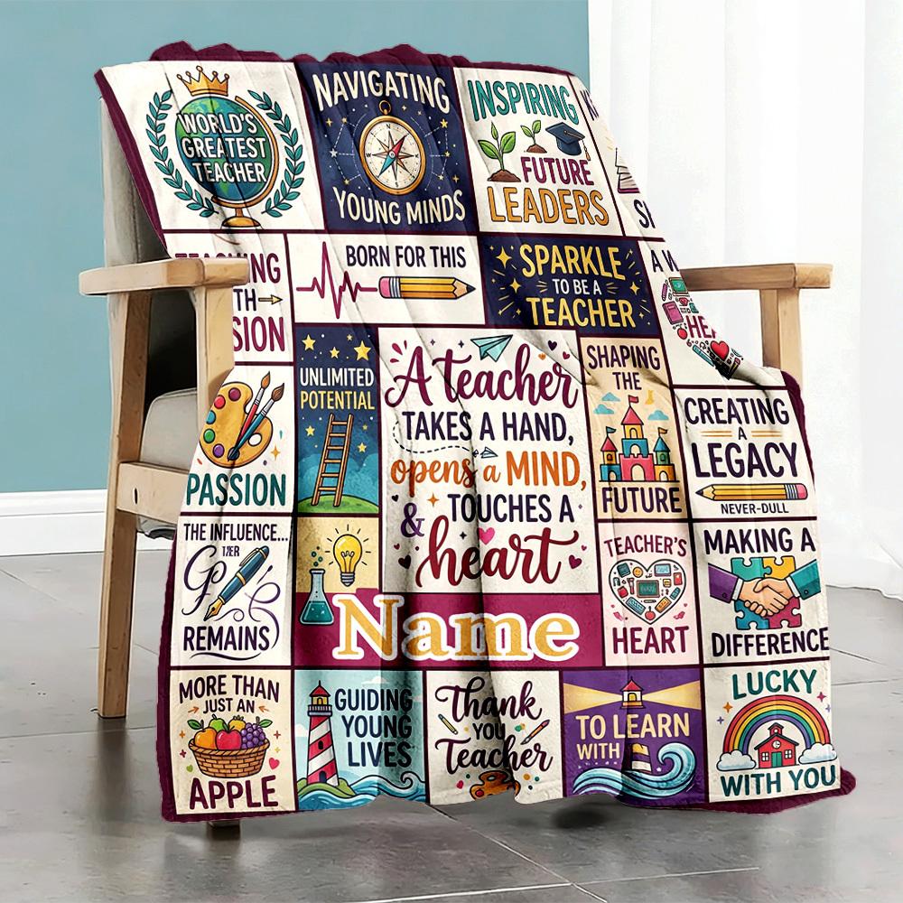 Teacher Appreciation Home Customize Your Name Home Blanketss Soft Cozy Lightweight Allseason Multipurpose Customize Your Name Home Blankets For