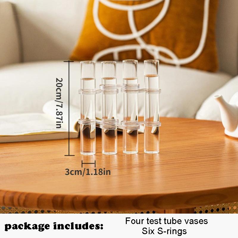 Klappvase, Wasserpflanzenvase, Klappblumenvase, Reagenzglas aus klarem Glas, hängender Blumenhalter für die Inneneinrichtung