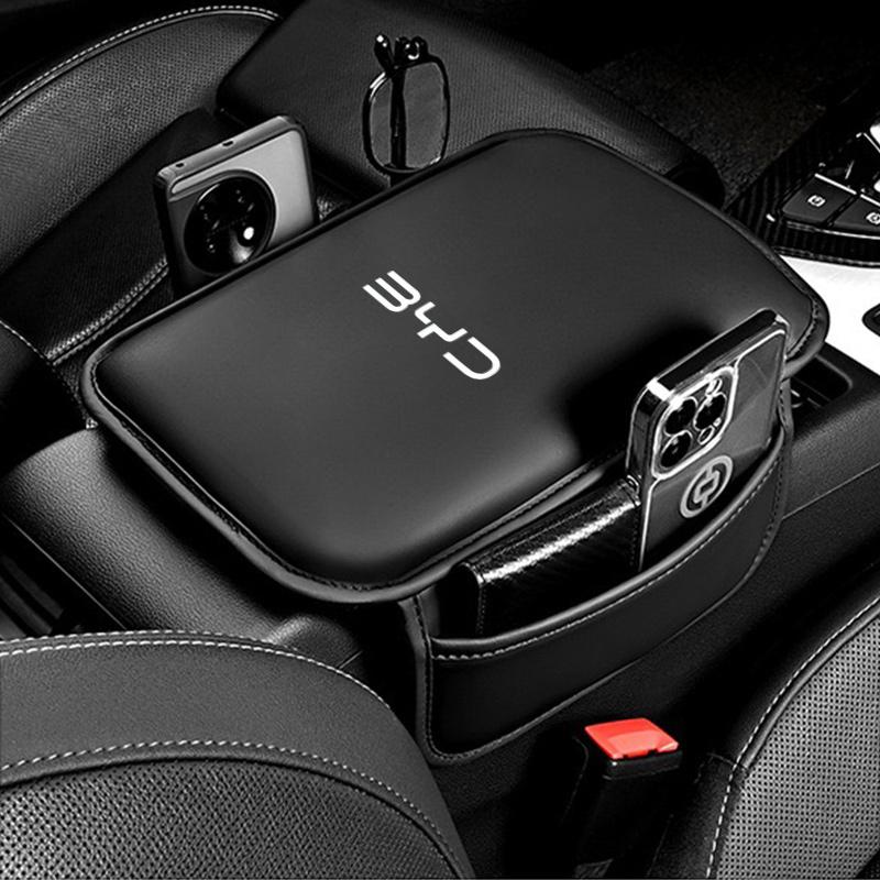 Center Console Arm Rest Protector Leather Car Armrest Box Pad Storage Pocket for BYD ATTO 3 SONG SEALU TANG Dolphin PLUS DM-i EV