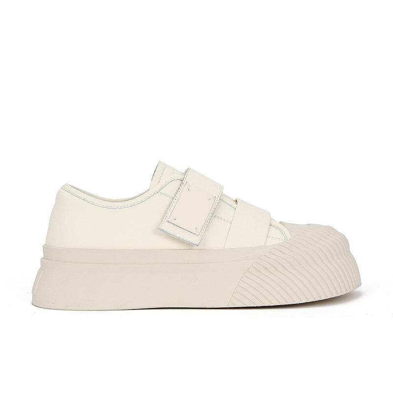[Shei Su Yinyin] Soft cute cute~ round head Velcro biscuits platform casual shoes women's little white shoes board shoes