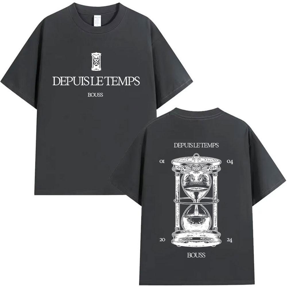 DEPUIS LE TEMPS BOUSS Tour 2025 Merch T Shirt Mens Women Vintage Fashion Oversized Cotton Tshirts Man Hip Hop Clothing Tshirt