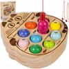Skill Game Fishing for Fish with Magnets Wooden Fishing Rods Family Kruzzel