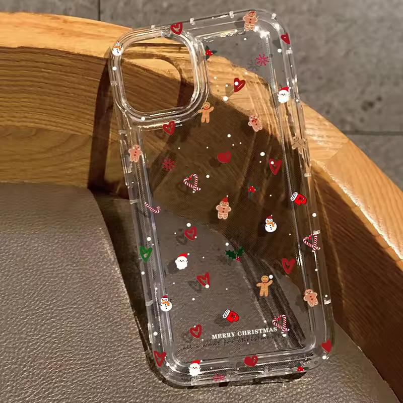 

Ins Cute Snowflake Christmas Tree Design Phone Case for iPhone 17 16 15 14 13 12 11 PRO MAX AIR 7 8 PLUS X XS XR Y2K Clear Cover iPhone 15