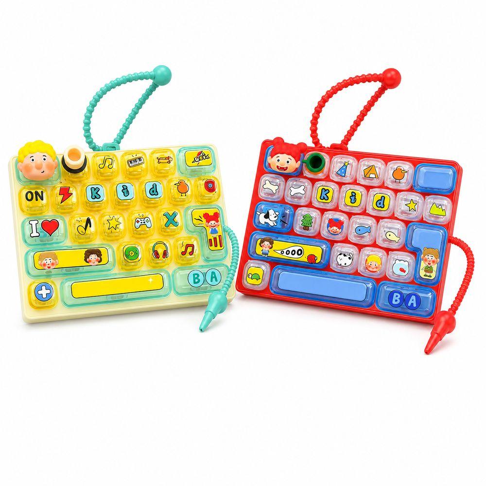 26-key Keyboard Keychain Clear Key Sounds Press Button Toy Keyboard Fidget Toy Bag Ornament