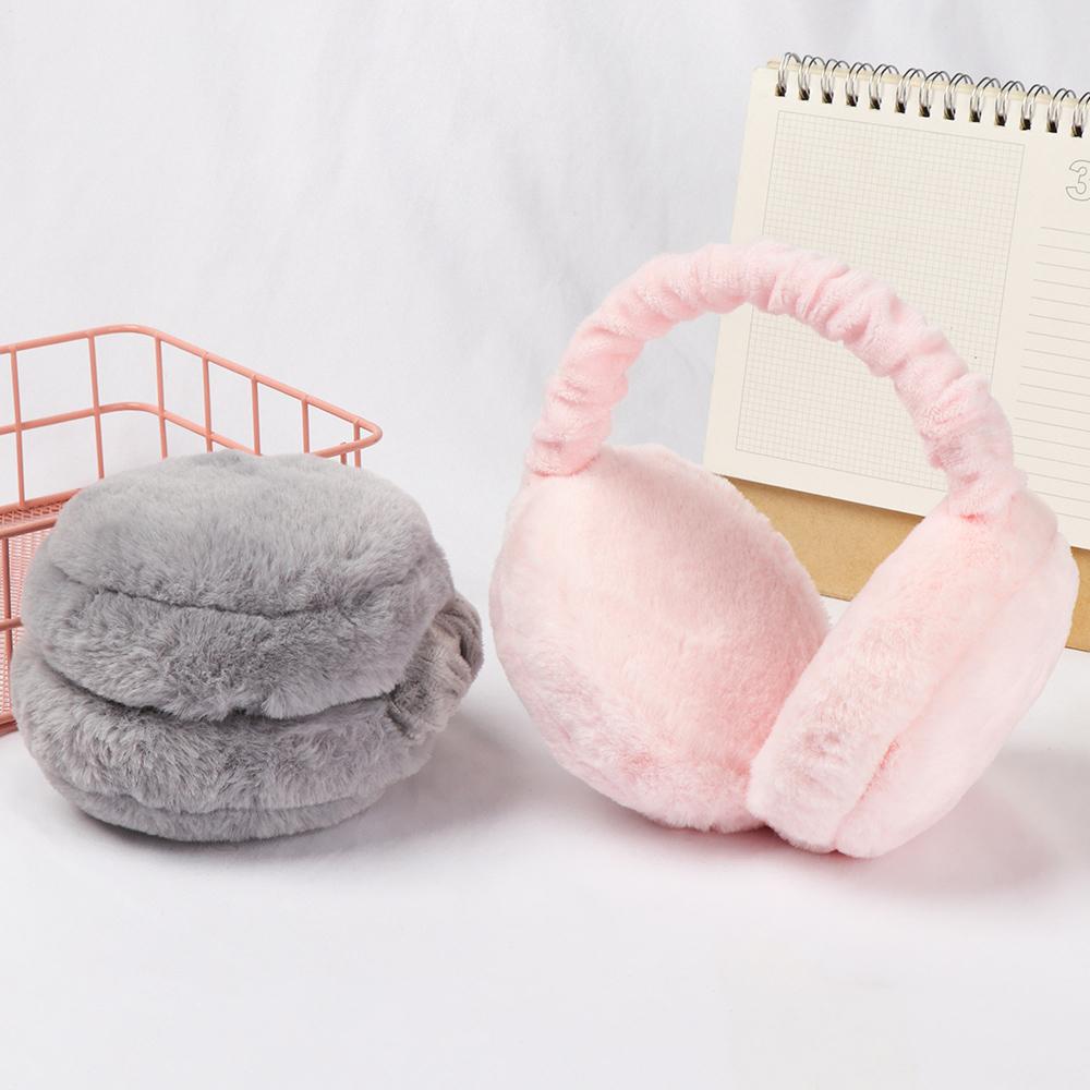 Morbido peluche scaldino per le orecchie inverno caldo paraorecchie per donna uomo moda colore solido paraorecchie protezione dal freddo esterno paraorecchie copertura per l'orecchio