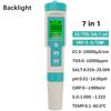 Blue-tooth Digital 7 In 1 pH Meter PH/TDS/EC/ORP/Salinity /SG/TEMP Meter Water Quality Monitor Tester Drinking Water Aquariums