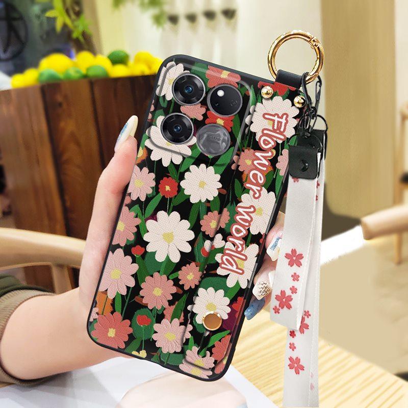Back Cover Oil Painting Phone Case For OnePlus/1+Ace 5G Racing Edition Lanyard Waterproof Wristband Dirt-resistant Ring