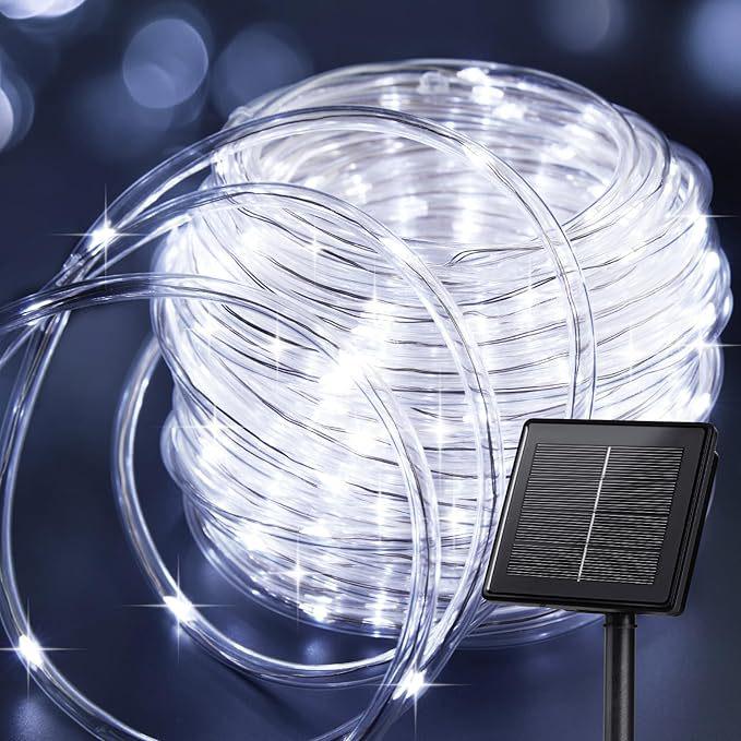 Waterproof LED Solar String Lights - Outdoor Copper Wire Rainbow Tube Decor