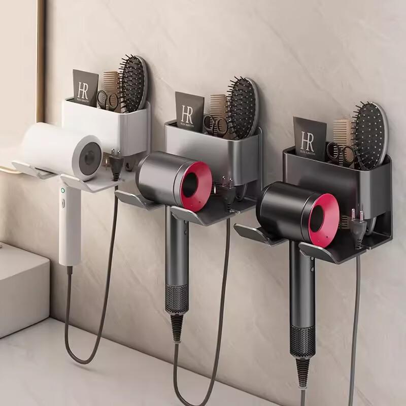 Punch-Free Bathroom Hair Dryer Holder