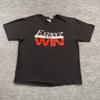 Vintage 90er Erwarte zu gewinnen Motivations-T-Shirt XL 23x26 Schwarz