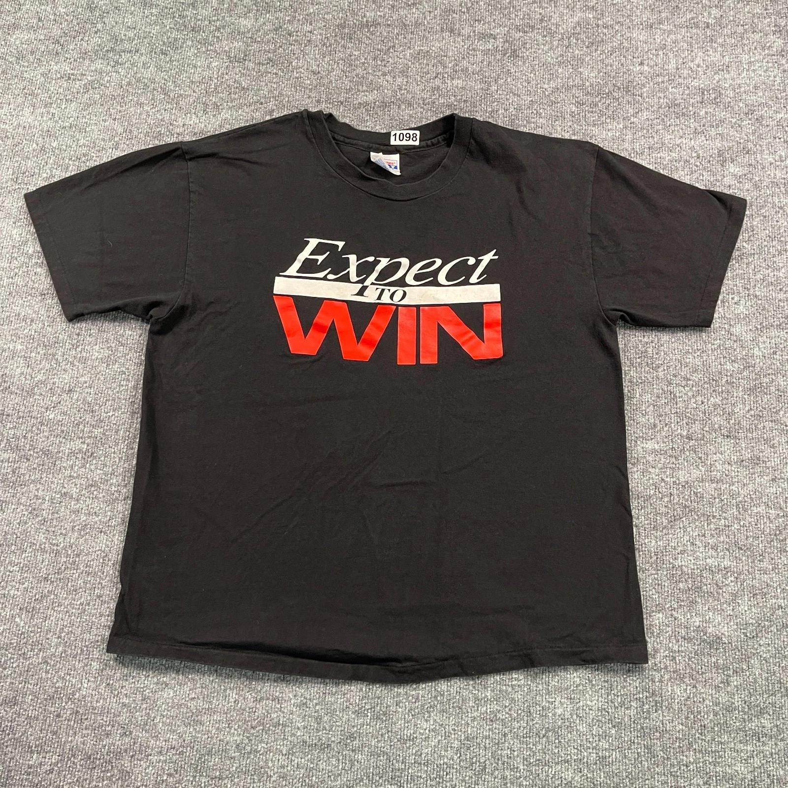

Vintage 90s Expect To Win Motivational Shirt XL 23x26 Black M