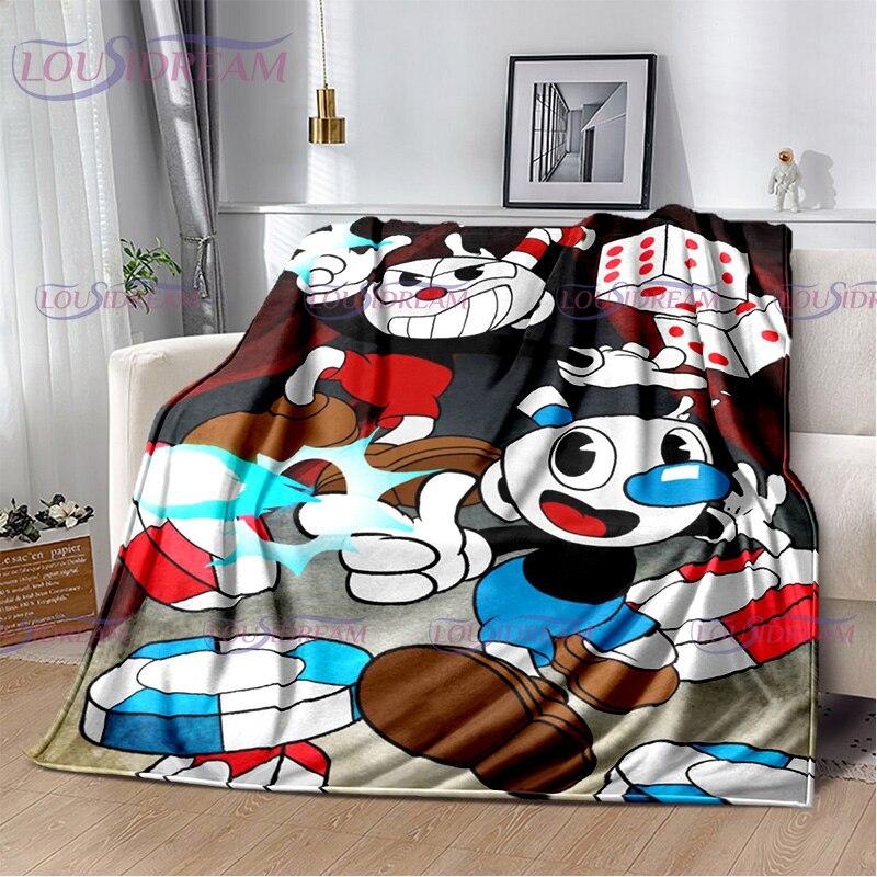 Kreslený roztomilý šálek s potiskem přikrývka pohovka přikrývka cestovní povlečení přikrývka flanelová přikrývka přehoz přes postel lehké cestovní