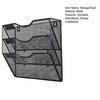 Wall File Organizer 3 Tier Mesh Metal Hanging File Folder Rack with Label Slots Rust-Resistant Mail Organizer for Office Home Classroom