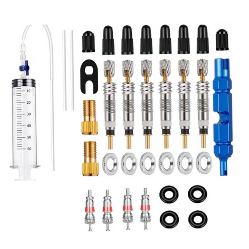 Bike Valve Core Set & Wrench Converter for Mountain and Road Repairs