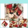 Christmas Themed Plaid Fabric Embroidered Heat Resistant Pot Holders And Gloves For Festive Cooking