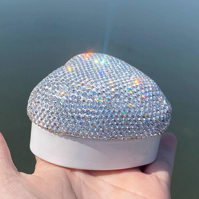 Luxury Proposal Ring Box Diamond Studded LED Ring Boxes Wedding Rings Packaging Box Women's Jewelry Storage Display Boxes