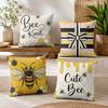 Honey Bees Cushion Cover Short Plush Soft DoubleSided Printing Pillow Case Cozy Sofa Bedroom Home Decor Gift