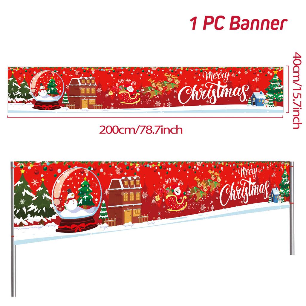 Christmas Outdoor Banner Flag Merry Christmas Decor 2024 Xmas Ornaments Gifts Navidad Noel Natal Happy New Year 2024 Home Decor