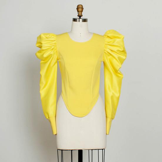 Camicetta da Donna Casual Patchwork Manica a Sbuffo Donna Primavera Estate Skinny Camicetta per Festa