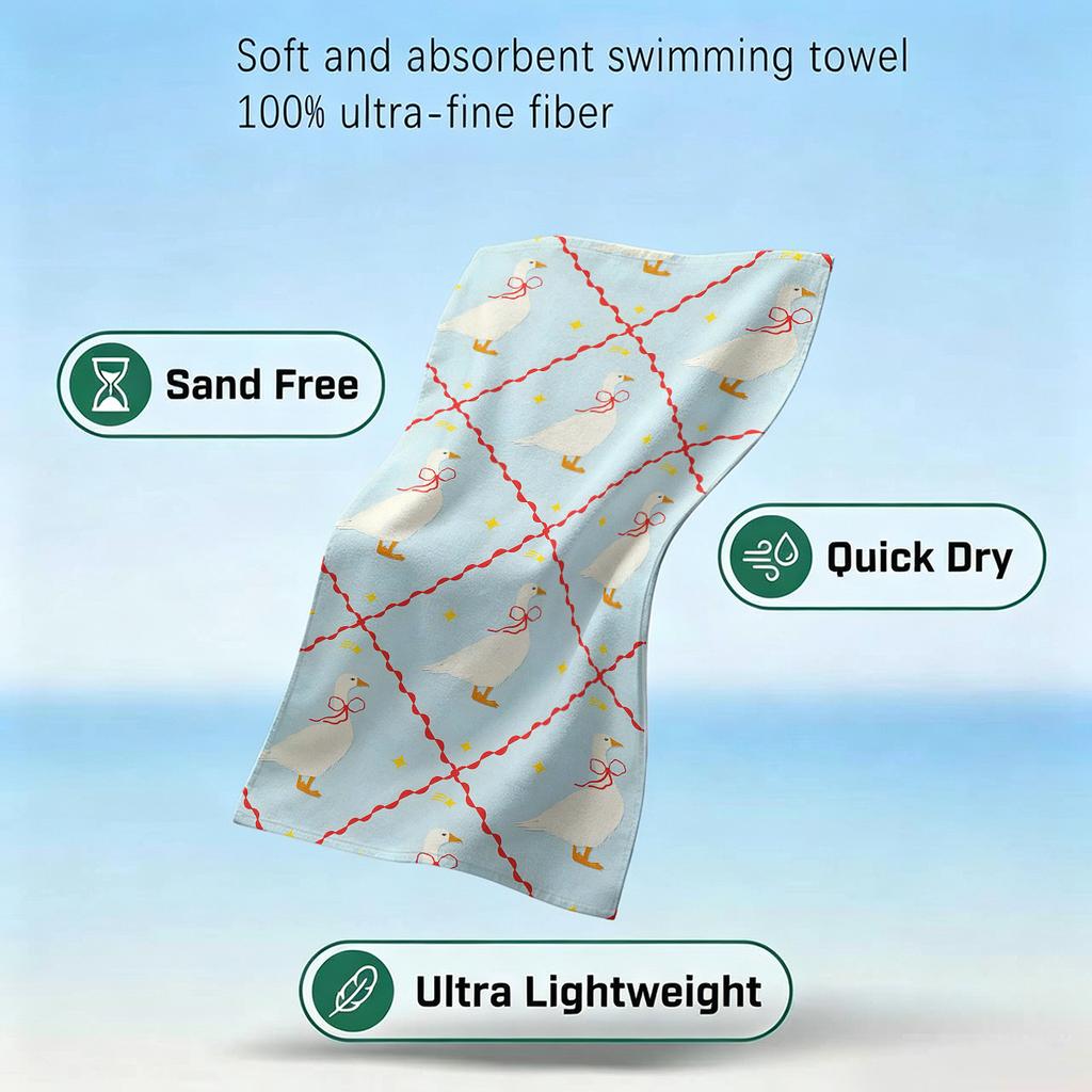Cute Garden Print Beach Towel Sand Free Quick Dry Absorbent Thin Compact Towels for Swimming Pool Camping Beach Accessories