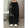 Lockere Hose mit geradem Bein, Bedrucktes Design, Lässige und Modische Hip-Hop Streetwear, Weite Damenhosen
