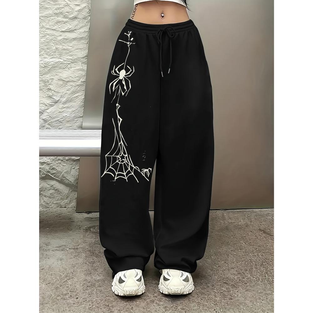 

Loose Straight Leg Pants, Printed Design, Casual and Fashionable Hip-hop Streetwear, Women s Wide Leg Pants XL