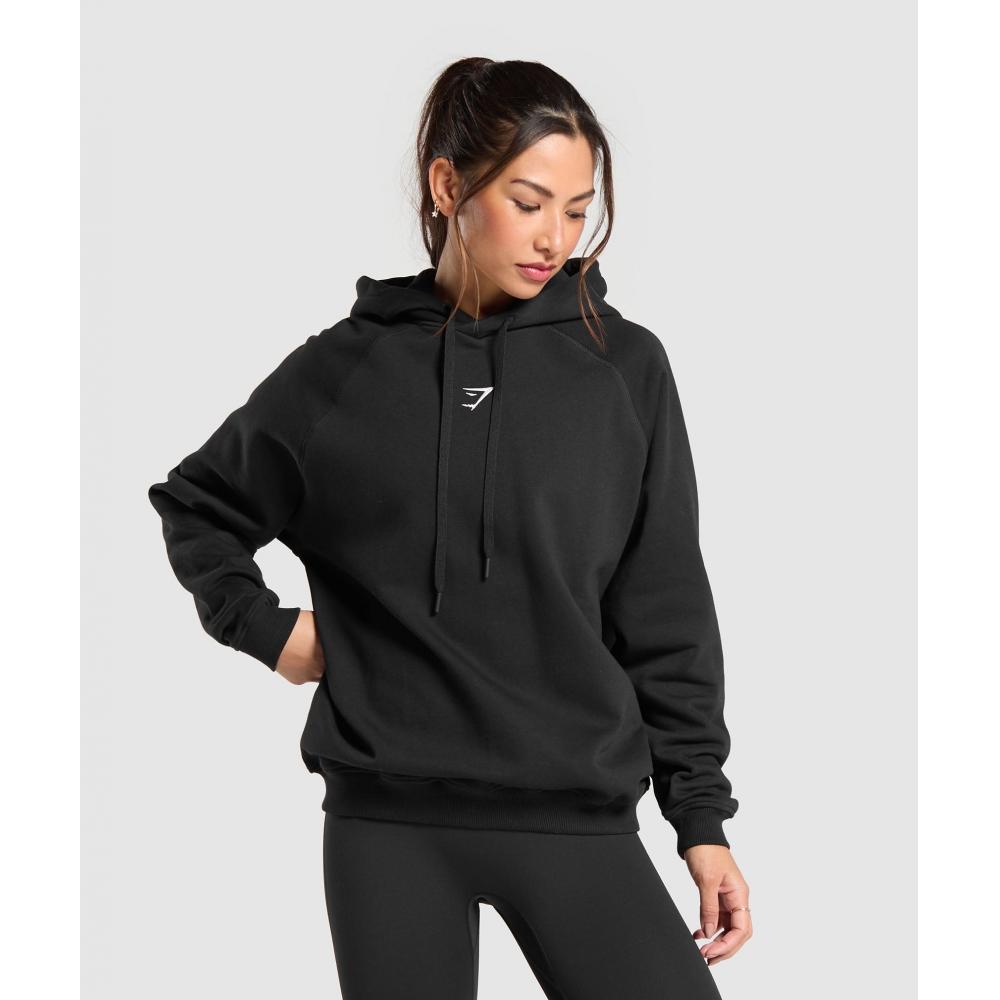 

GYMSHARK Training Oversized флисовая толстовка, черная B5A7N BB2J XS