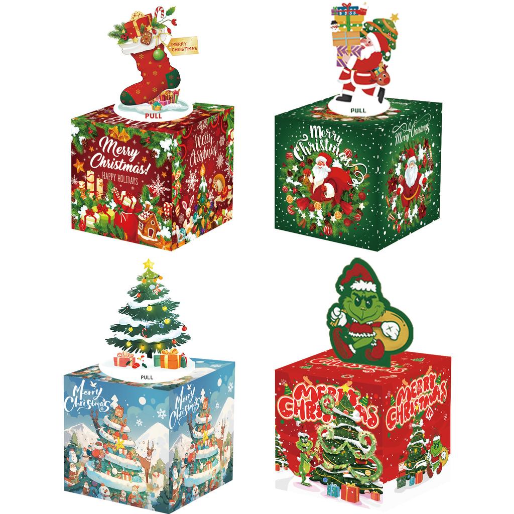 4 Sets Of Christmas Gifts In Different Styles Christmas Theme Party Surprise Money Gift Box Gifts