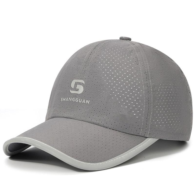 

Baseball Cap Fully Perforated Reflective Sun Hat Outdoor Sports Breathable Logo світло-сірий колір