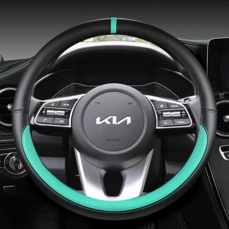 Car Steering Wheel Cover 38cm Leather For KIA K5 KX5 K2 K3 GT Brand Rio Cerato Sportage Stinger EV6 EV6 GT EV6 GT-line 2021 2022