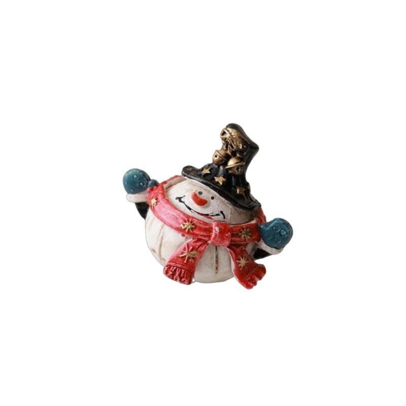 Christmas Resin Figurine Snowman Santa Statue Ornament for  Living Space Table Decoration Resin Craft Present