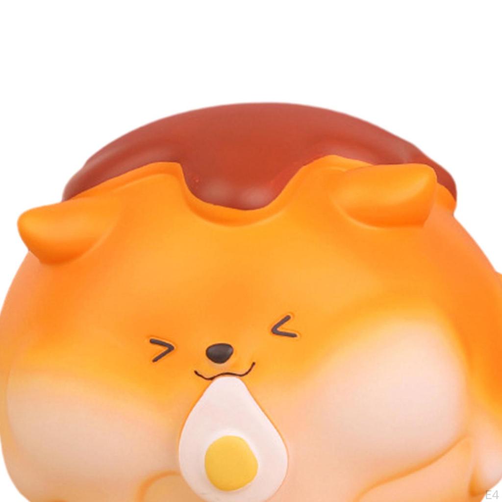 Bread Puppy Money Bank Animal Sculpture Art Doggy Figurine Little Dog Statue for Bookshelf Living