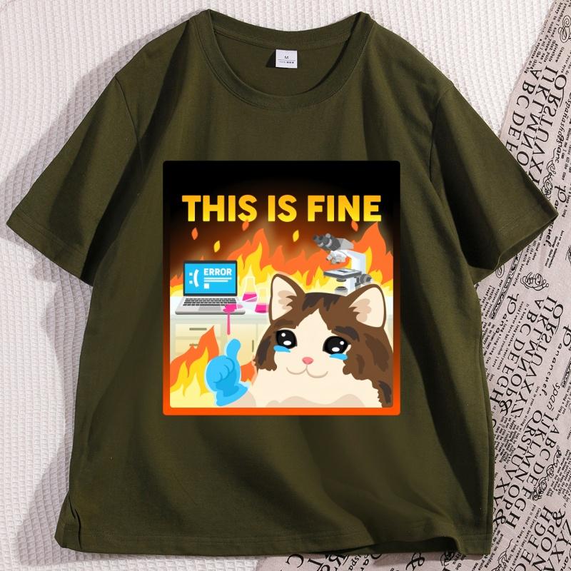 This Is Fine Tshirt Funny Science T Shirt Biology Geek Laboratory Scientist Tshirt Chemistry Teacher Gift Clothes Tee