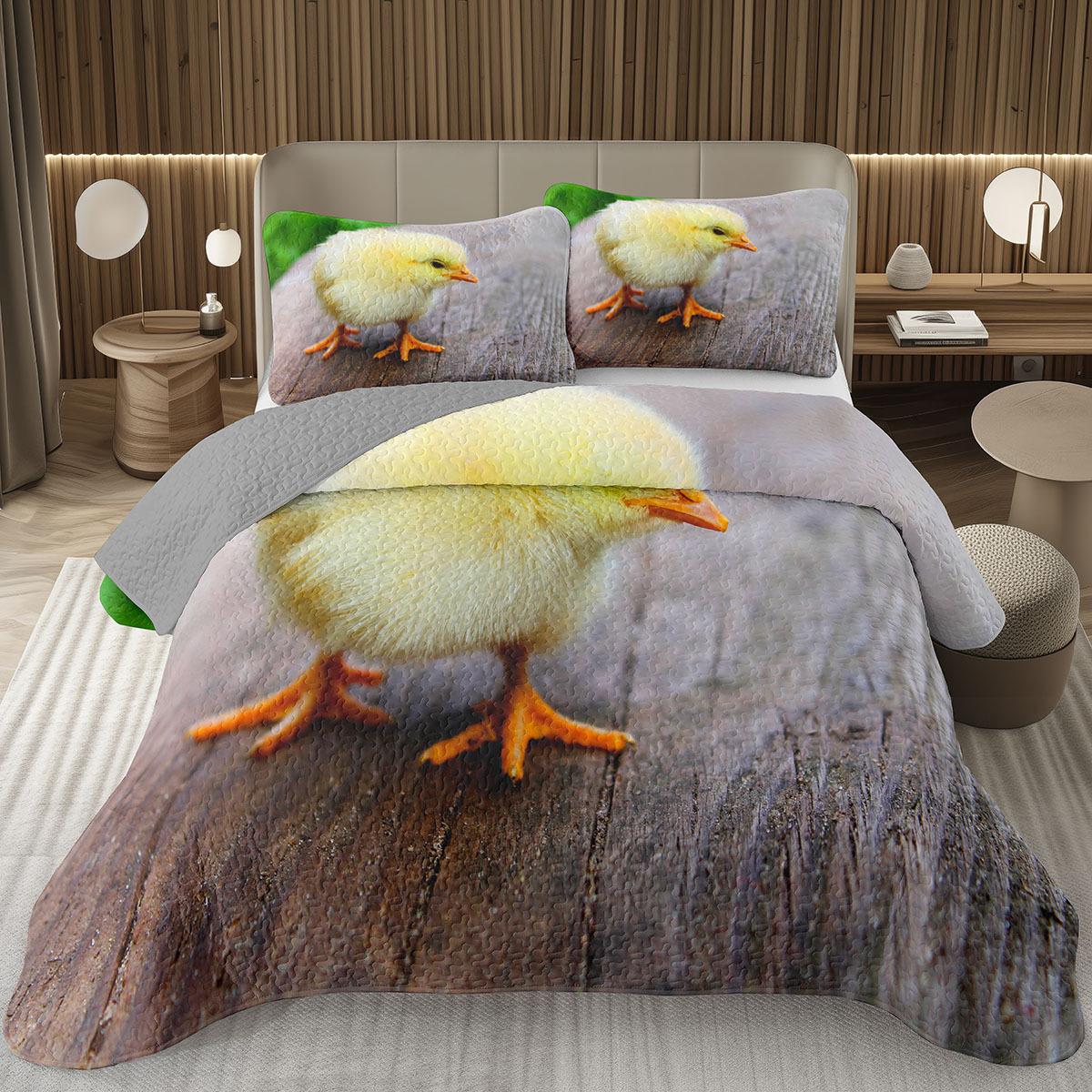 

Cartoon Rooster Quilted Bedspread Queen For Boys Girls Vintage Pet Chicken Bedding Set Soft Rustic Farmhouse Animal Coverlet Set EU Single 135x200cm
