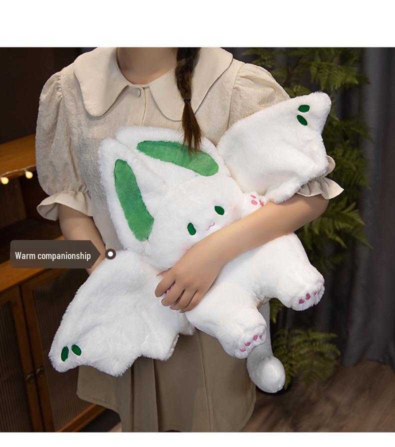 Bat Rabbit Plush - Cute Flying Rabbit Transforms Into Big White Doll Little Fu Zhu