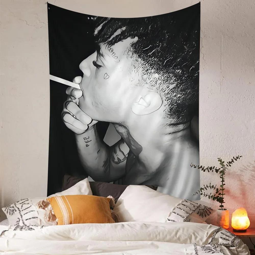 Hip Hop ZXXXTentacion Anime Tapestry Hippie Flower Wall Carpets Dorm Decor Cheap Hippie Wall Hanging