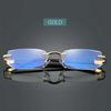 Fashion Men Glasses Blue Light Blocking Reading Cutting Rimless Eyeglasses Frame Anti Fatigue Hyperopia Presbyopic Eyewear