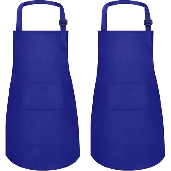 2Pcs Kids Aprons Children Artists Aprons with Pockets Adjustable Chef Aprons for Cooking Kitchen Backing Painting