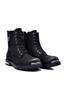 Men's Fashion Genuine Leather Thick Heeled Booties Black Boots Shoes