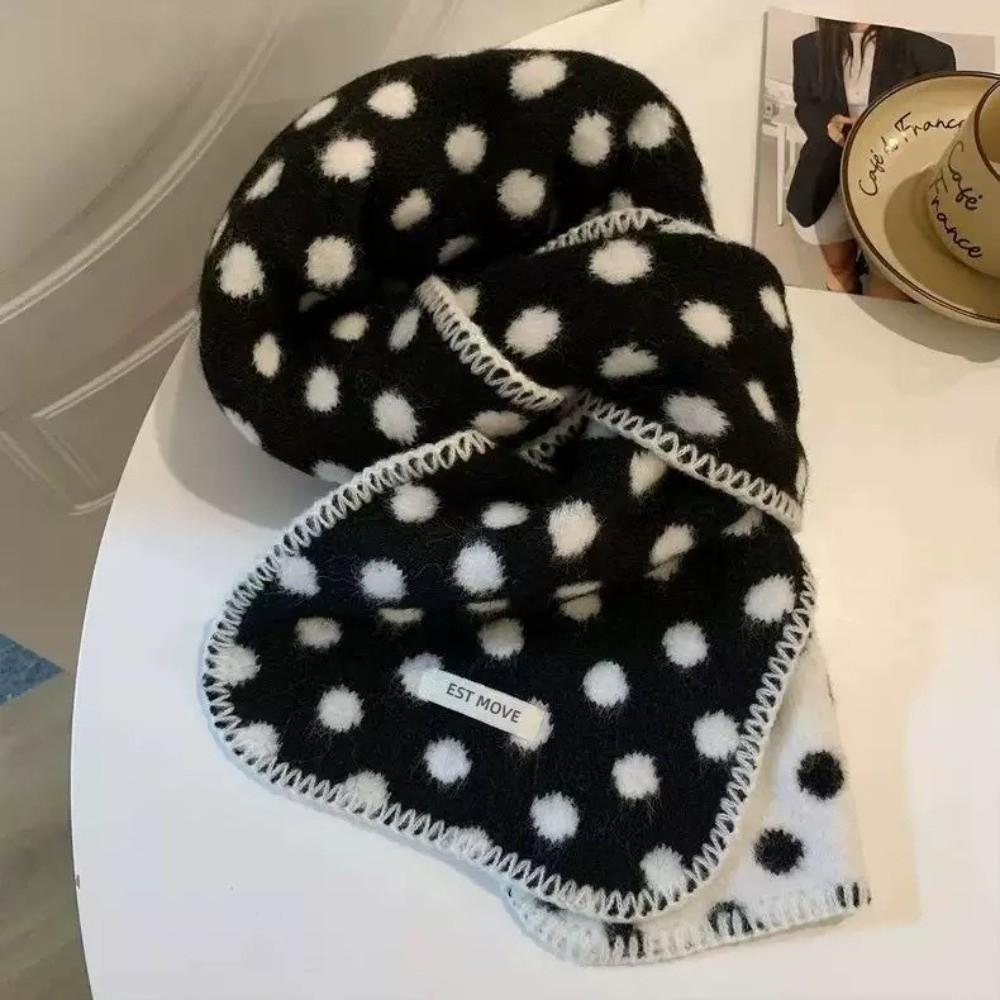 Lightweight Polka Dot Scarf Korean Style Winter Shawl Retro Wool Scarf  Autumn Winter