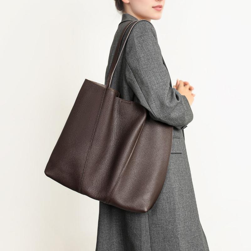 Tote Bag, Shopping Bag, Large Capacity for Commuting To Work, Ladies' Shoulder Bag, Casual Genuine Leather