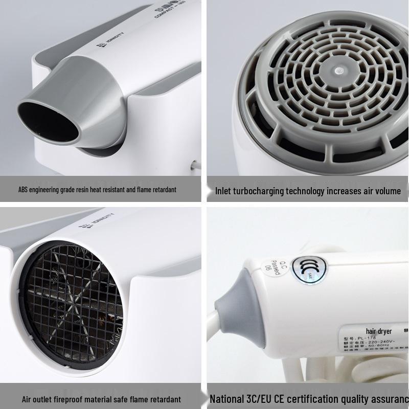 Ruivo Hotel Wall-Mounted Hair Dryer with Negative Ion Technology for Hot & Cold Air