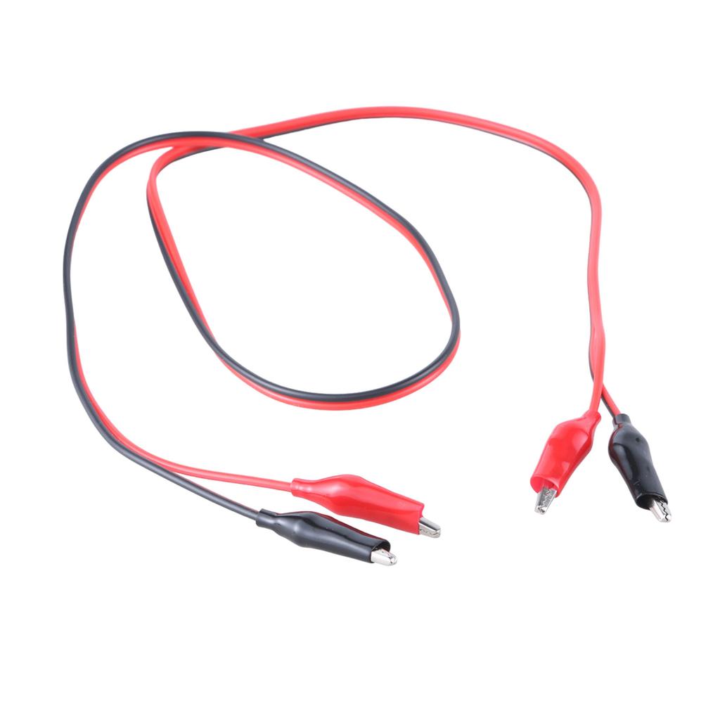 Power Plug to Alligator Clip Cable Double Alligator Clips Power Test Cable 2 Plugs to 2 Clips Cable Length 1M
