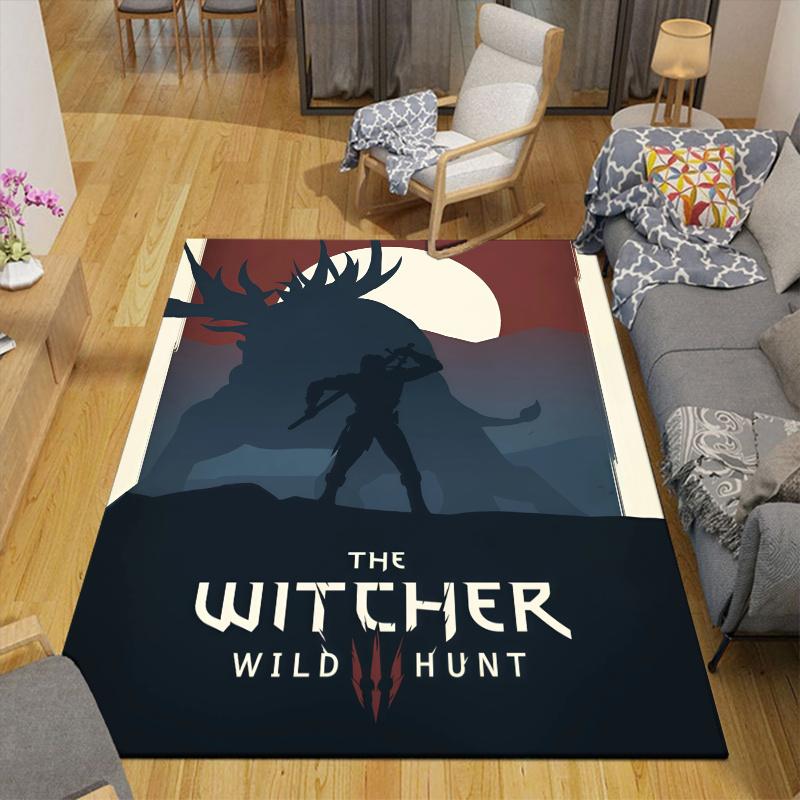 The Witcher Home Sofa Decoration for Living Room & Bedroom, Non‑Slip Play Flannel Floor Mat for Game Room
