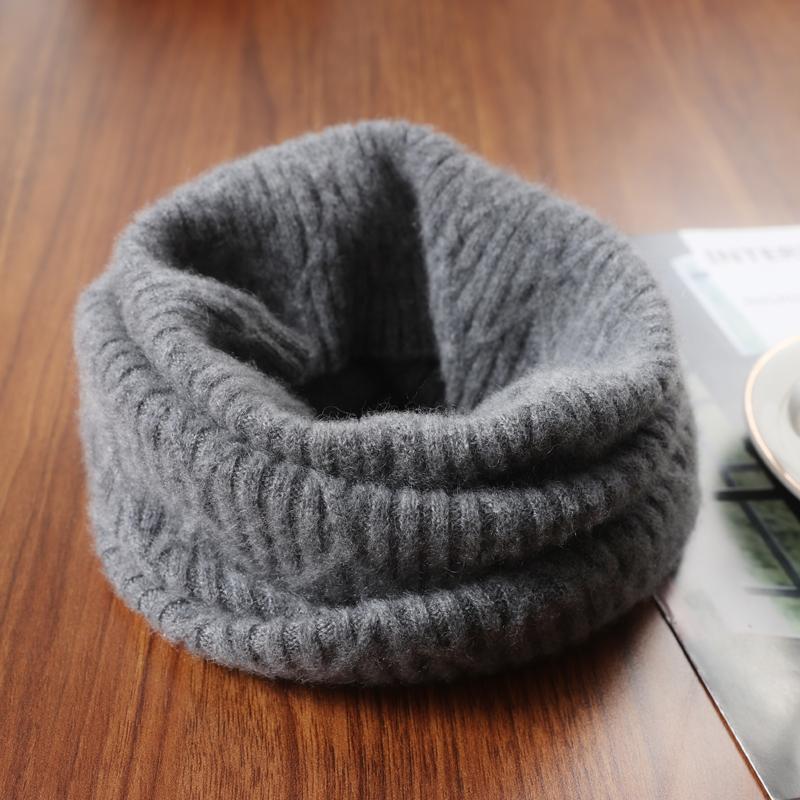 100% Wolle Gestrickter Rollkragenschal Winter Herbst Warm Weich Ringschals Muster Nackenwärmer Mode Snood Stirnband Damen Falsch