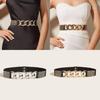 Fashionable Elastic Waist Belt With Rivet Decoration Ideal For Pairing With Blazers And Dresses