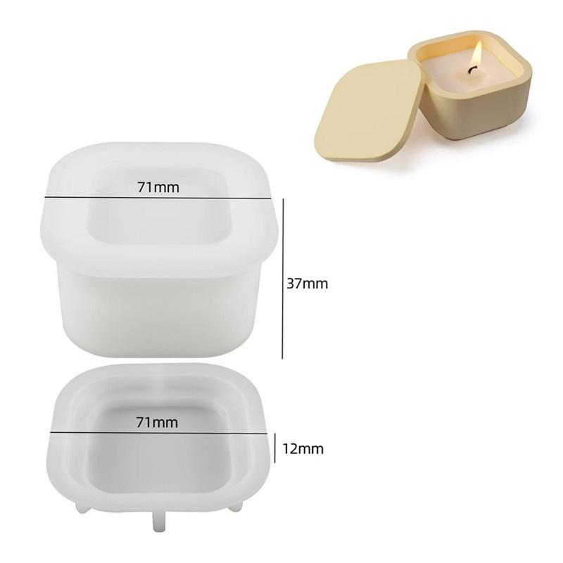 1Set Diy Candle Jar Silicone Mold With Lid - Aroma Wax Jar Making Mold For Resin, Concrete, Gypsum - Mold For Home Crafts