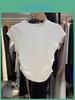 Streetwear Gothic Style T Shirt With Pleated Short Sleeves For Casual Summer Wear