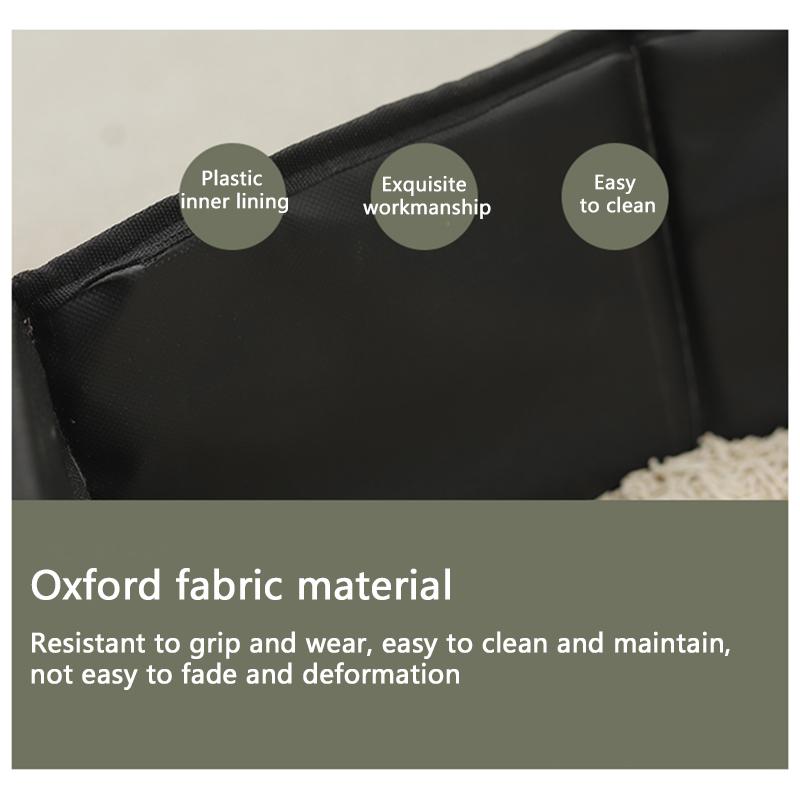 Foldable Litter Box Oxford Cloth Folding Litter Pan Leak-Proof Waterproof Pet Toilet Kitten Litterbox For Car Camping Road Trip